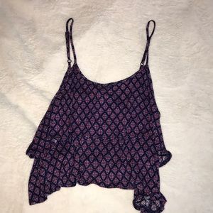 blue and red tank top